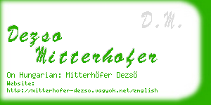 dezso mitterhofer business card