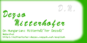 dezso mitterhofer business card